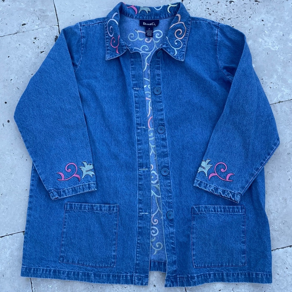 Vintage Denim & Co Embroidered Jean Jacket